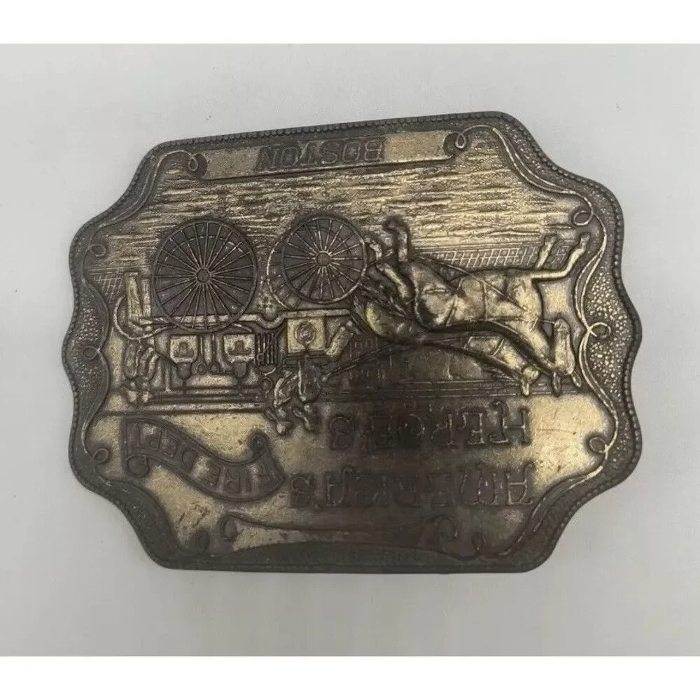 VINTAGE AMERICA'S HEROE'S NEVADA FIRE DEPT BRASS BELT BUCKLE